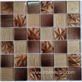 Mix gold&brown Laminated Glass Mosaic Tile